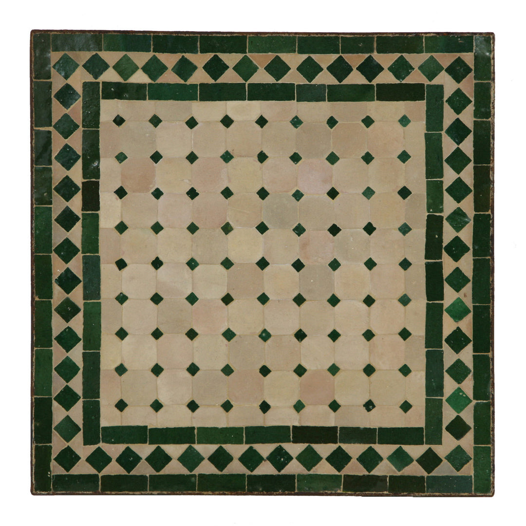 Mosaiktisch 60x60 Grün-Raute