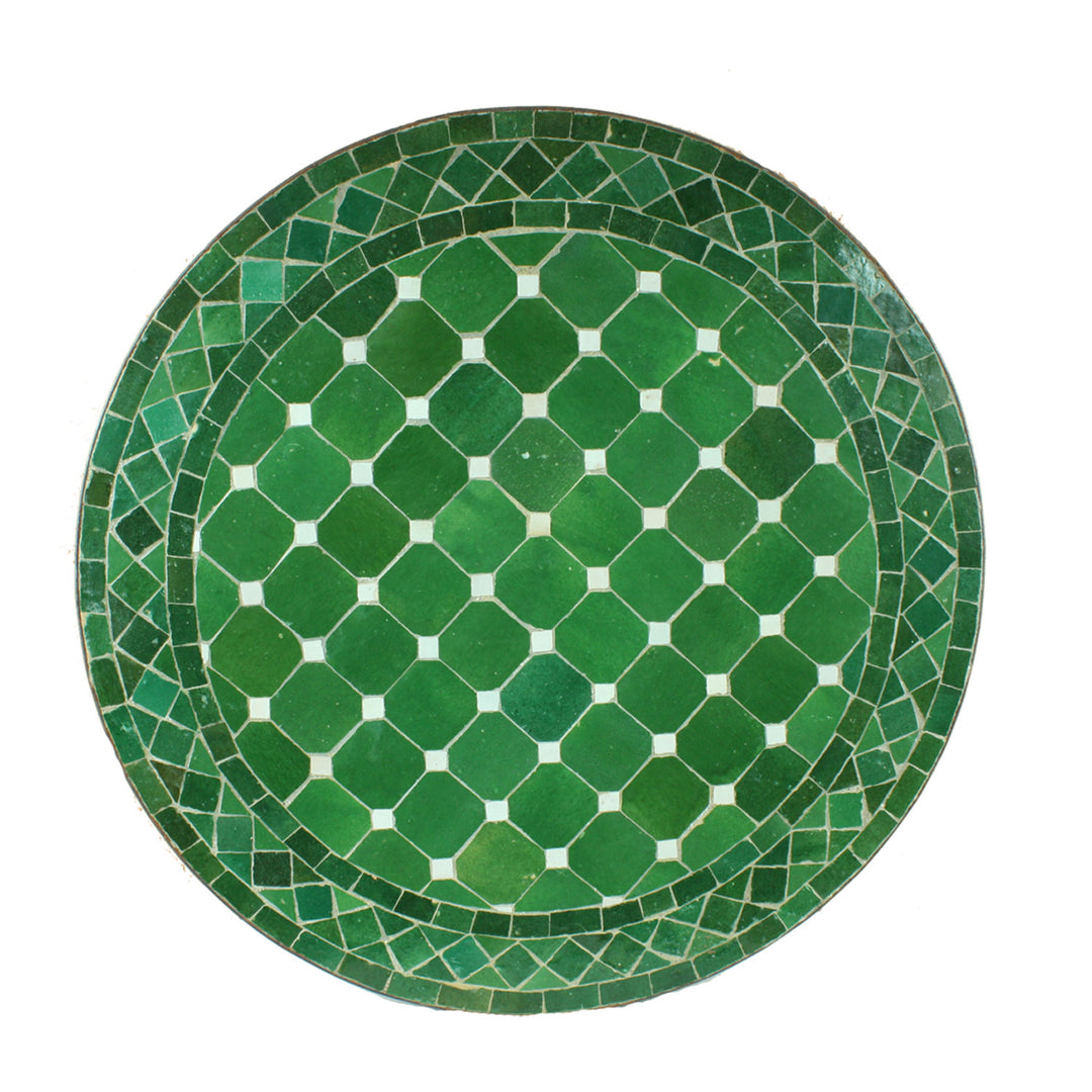 Mosaiktisch Rund D60 Grün/Glasiert