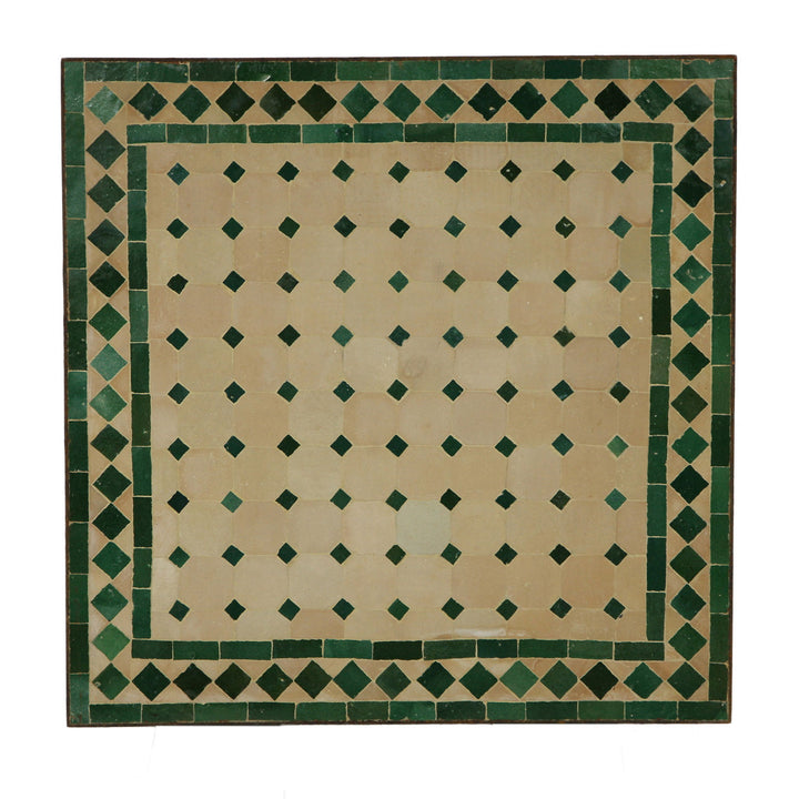 Mosaic table 45x45 green diamond