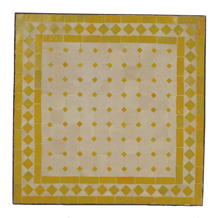Mosaic table 45x45 yellow diamond
