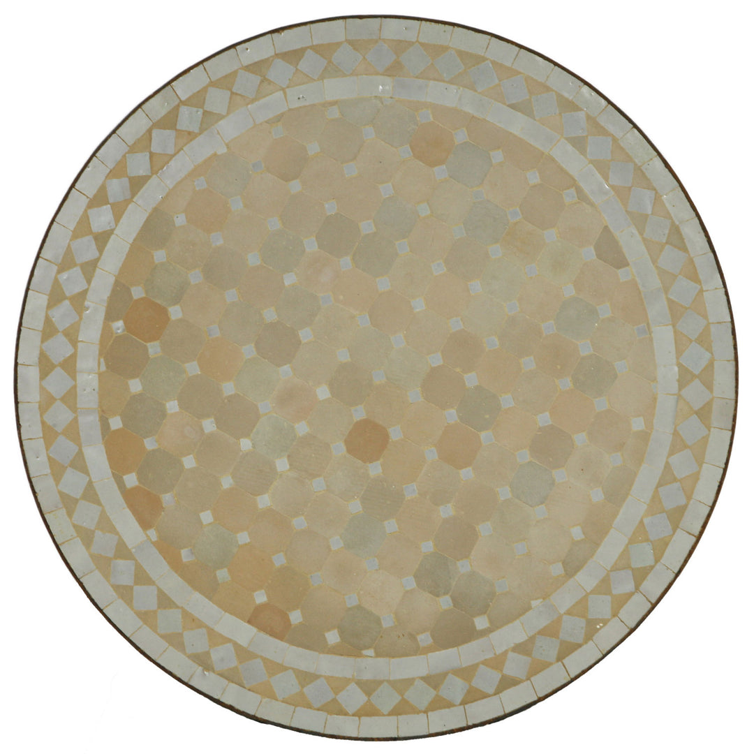 Mosaic bistro table round 70 cm white/diamond