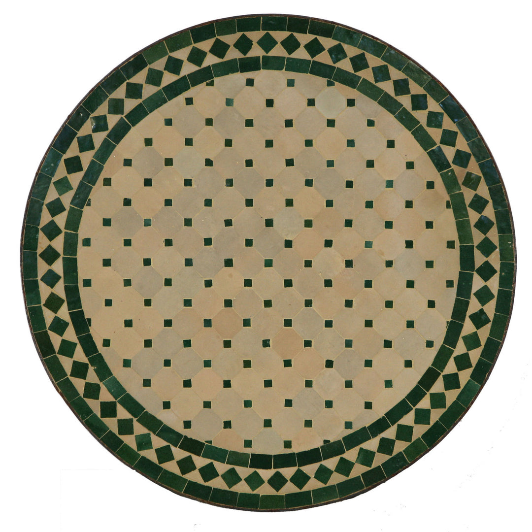 Mosaik Bistrotisch Rund 70 cm Grün/Raute