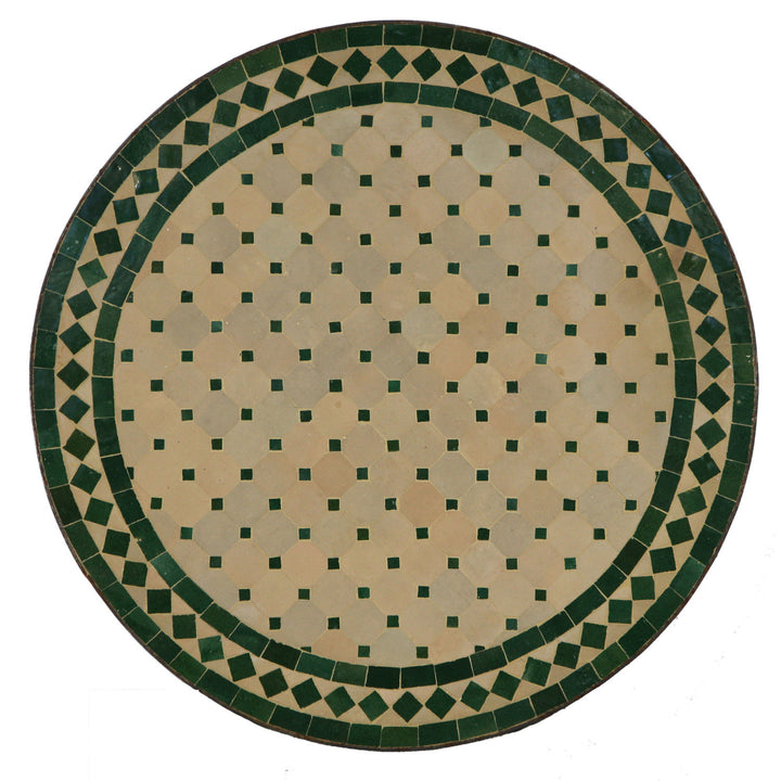 Mozaïek bistrotafel rond 70 cm groen/ruit