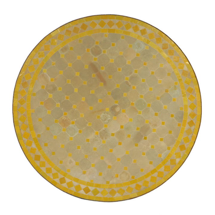 Mosaic table D90 yellow/diamond 