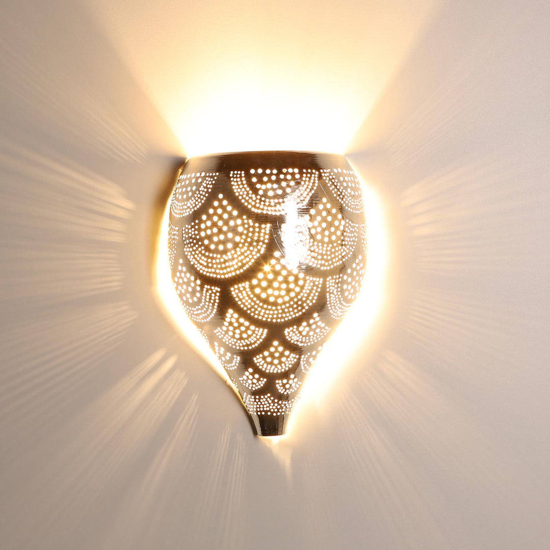 Marokkaanse zilveren wandlamp Nadim
