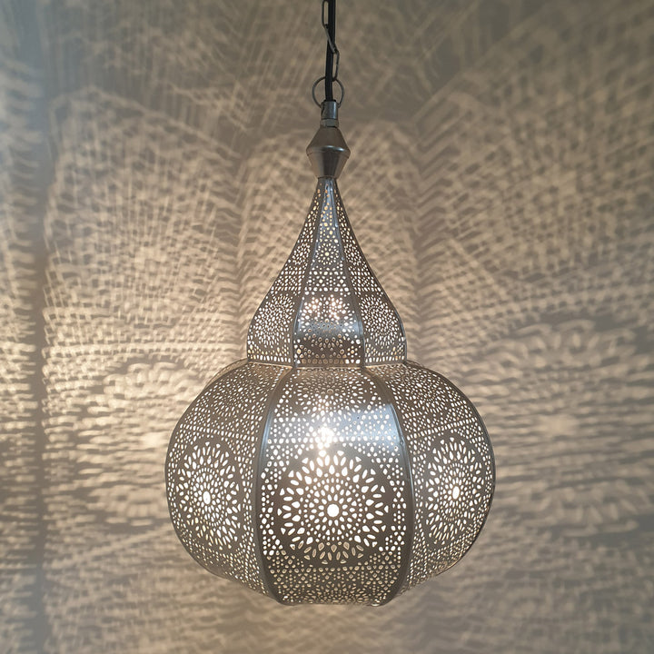 Orientalische Lampe Layoune Silber
