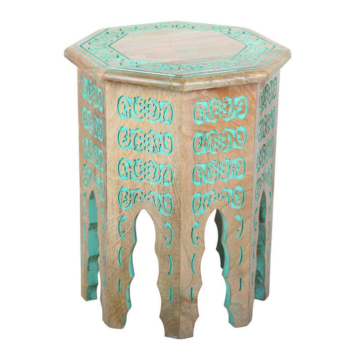 Oriental side table Houda turquoise