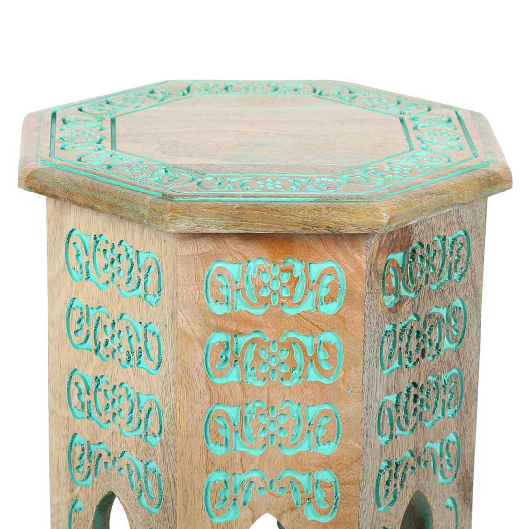 Oriental side table Houda turquoise