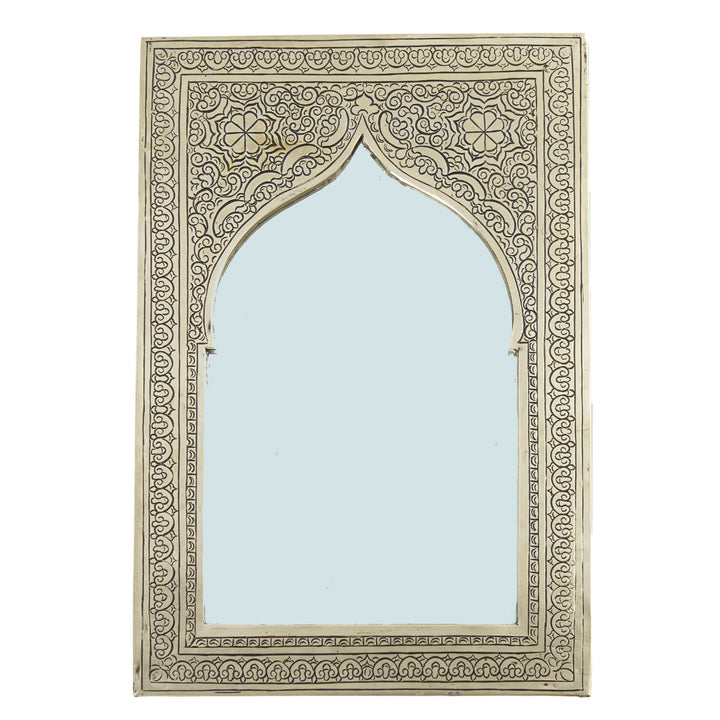 Brass mirror Safiya silver medium