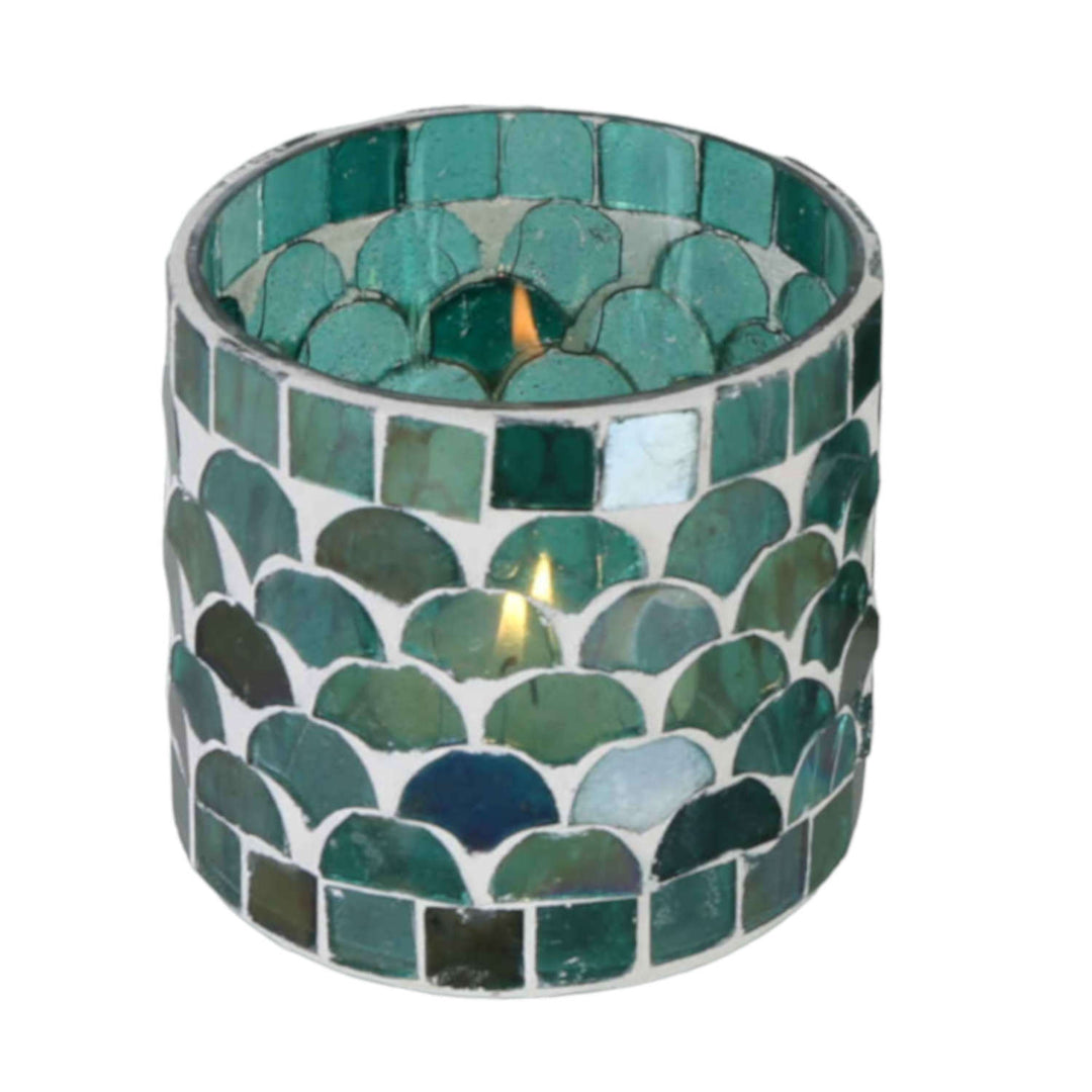 Orientalisches Mosaik Windlicht Athen Grün
