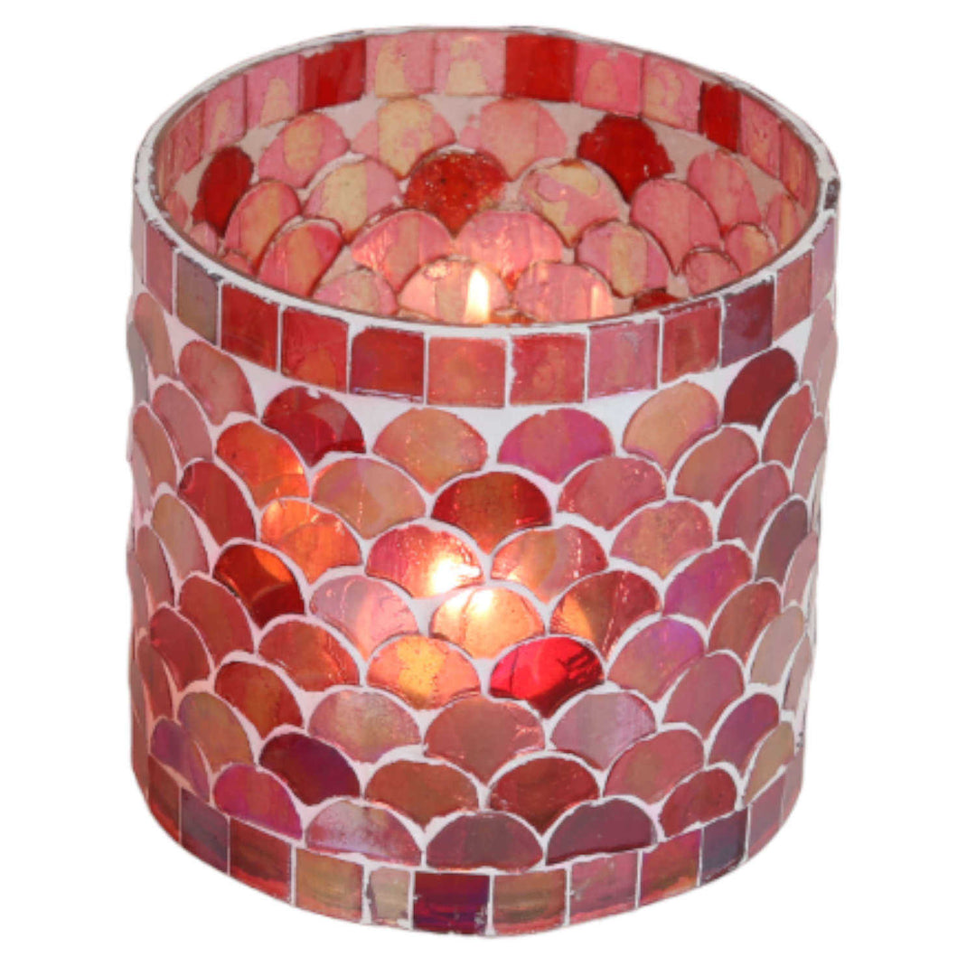 Orientalisches Mosaik Windlicht Athen Rot