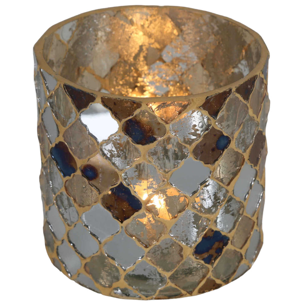 Orientalisches Mosaik Windlicht Athen Gold