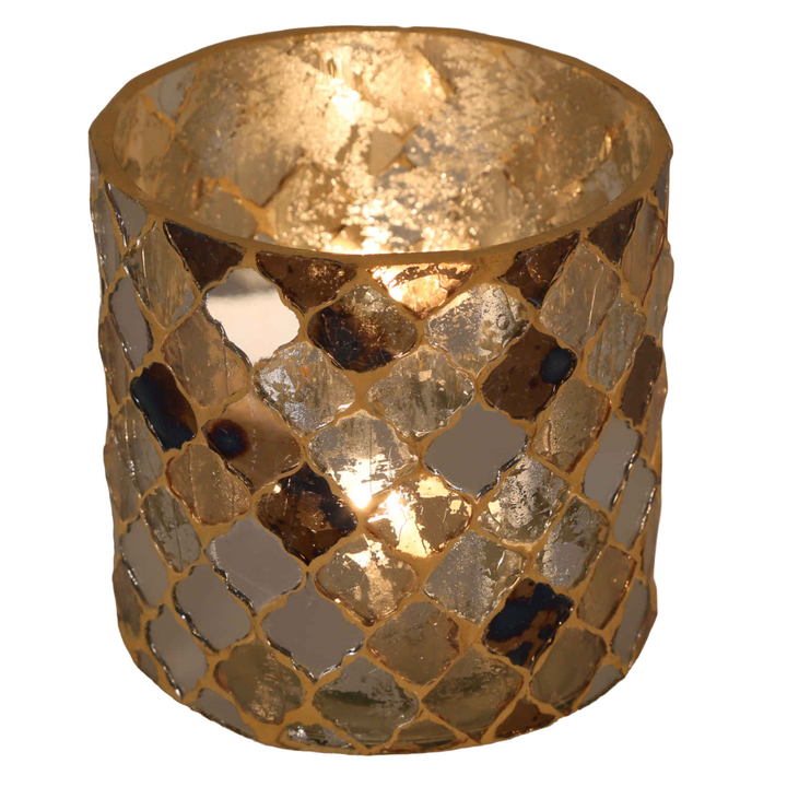 Orientalisches Mosaik Windlicht Athen Gold