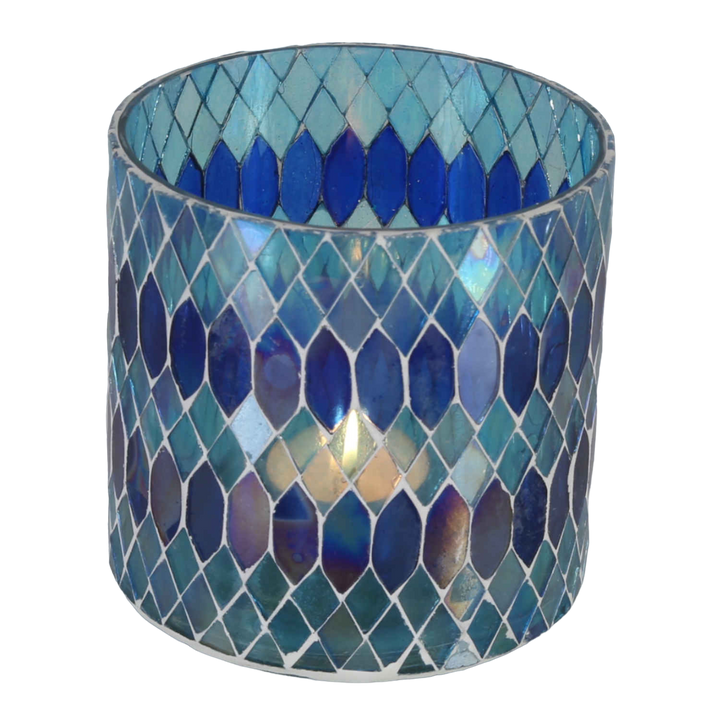 Marokkanisches Mosaik Windlicht Rayan Dunkelblau