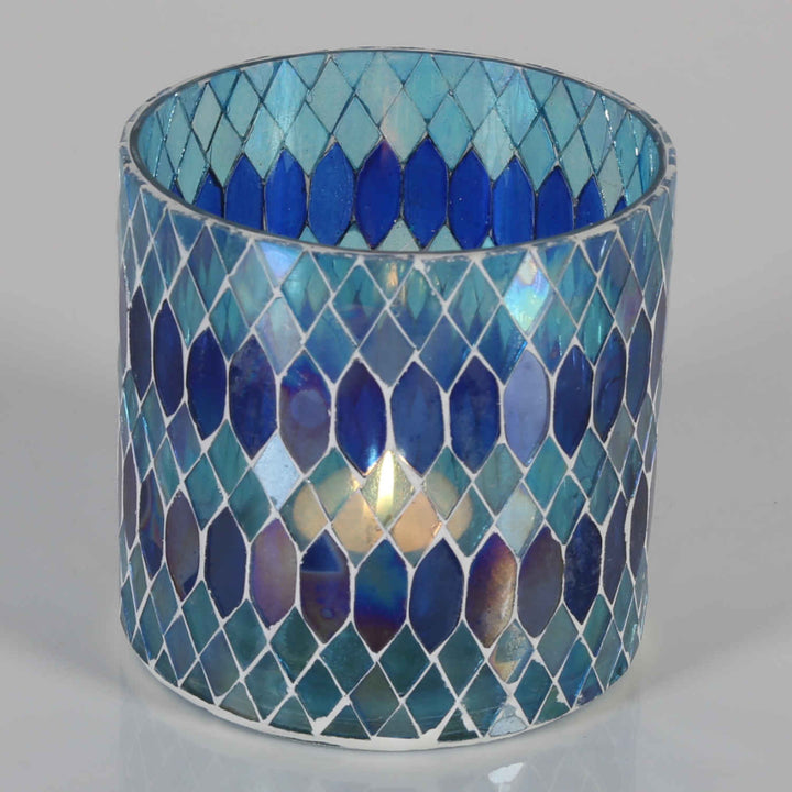 Marokkanisches Mosaik Windlicht Rayan Dunkelblau