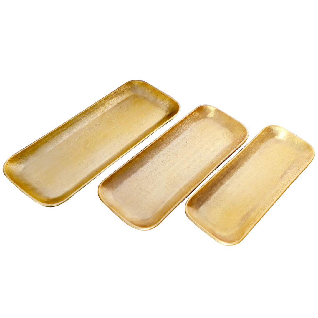 Oriental tray Valomi set of 3 gold