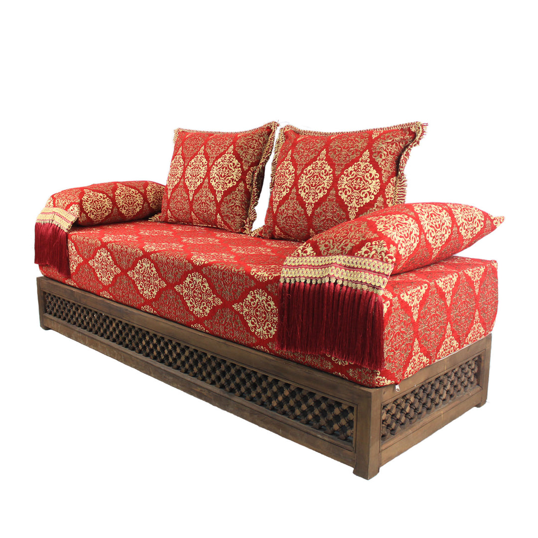 Orientalisches Sofa Salma Rot 25 mit Gestell