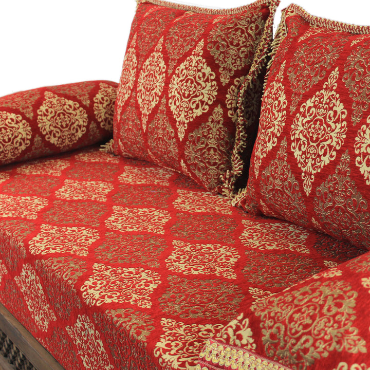Orientalisches Sofa Salma Rot 25 mit Gestell