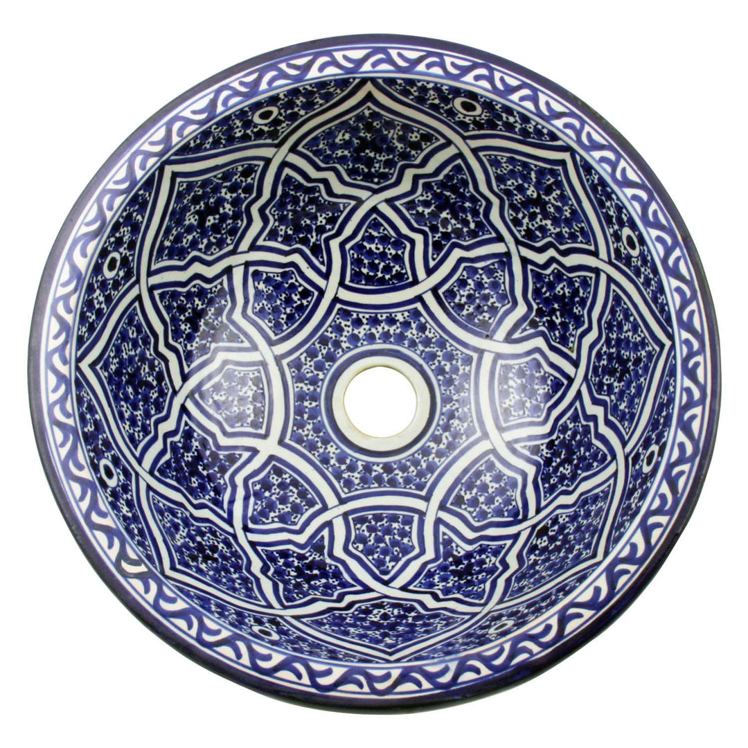 Oriental hand-painted ceramic washbasin Fes44