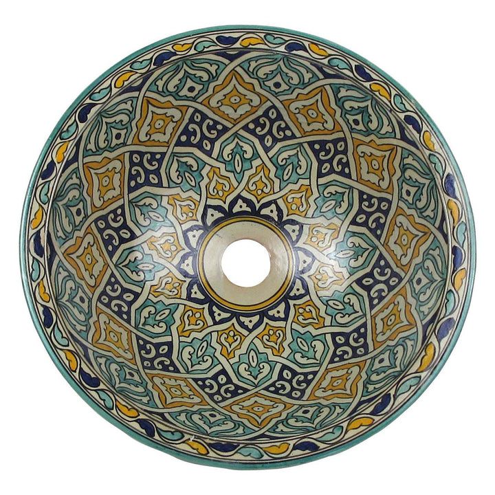 Orientalisches Handbemaltes Keramik-Waschbecken Fes19
