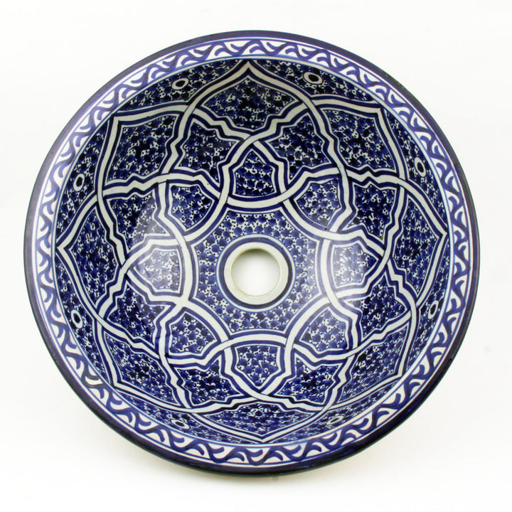 Oriental hand-painted ceramic washbasin Fes44