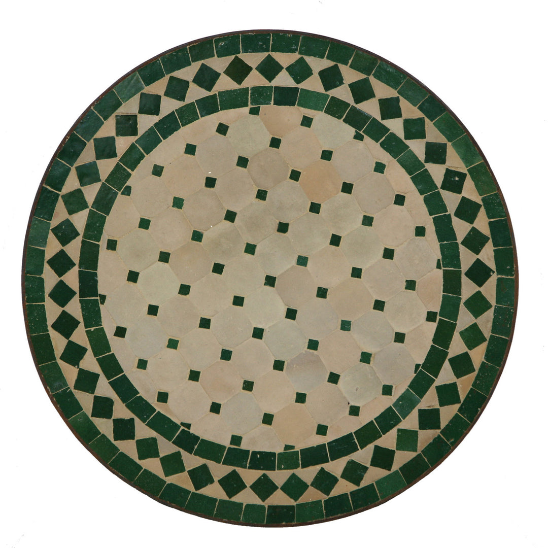 Mosaik-Beistelltisch Ø45 cm Grün-Raute