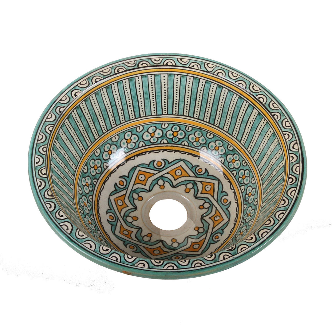 Oosterse handbeschilderde keramische spoelbak Fes111