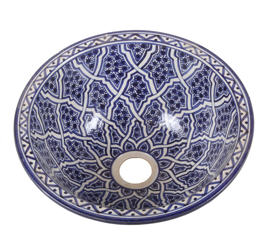 Orientalisches handbemaltes Keramik Waschbecken Fes112