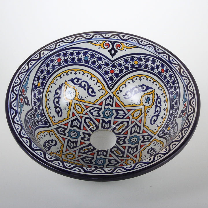 Oosterse handbeschilderde keramische spoelbak Fes119