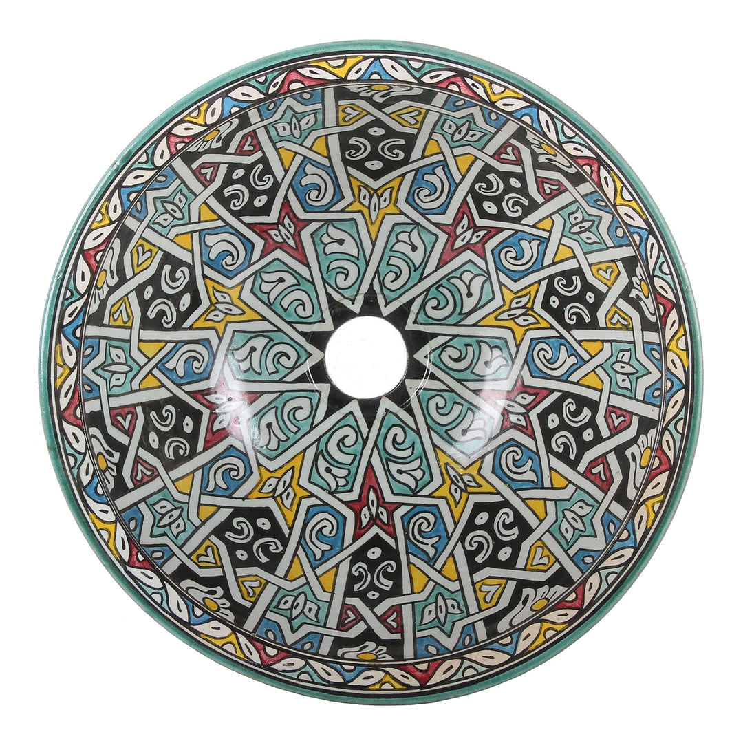 Orientalisches handbemaltes Keramik Waschbecken Fes121