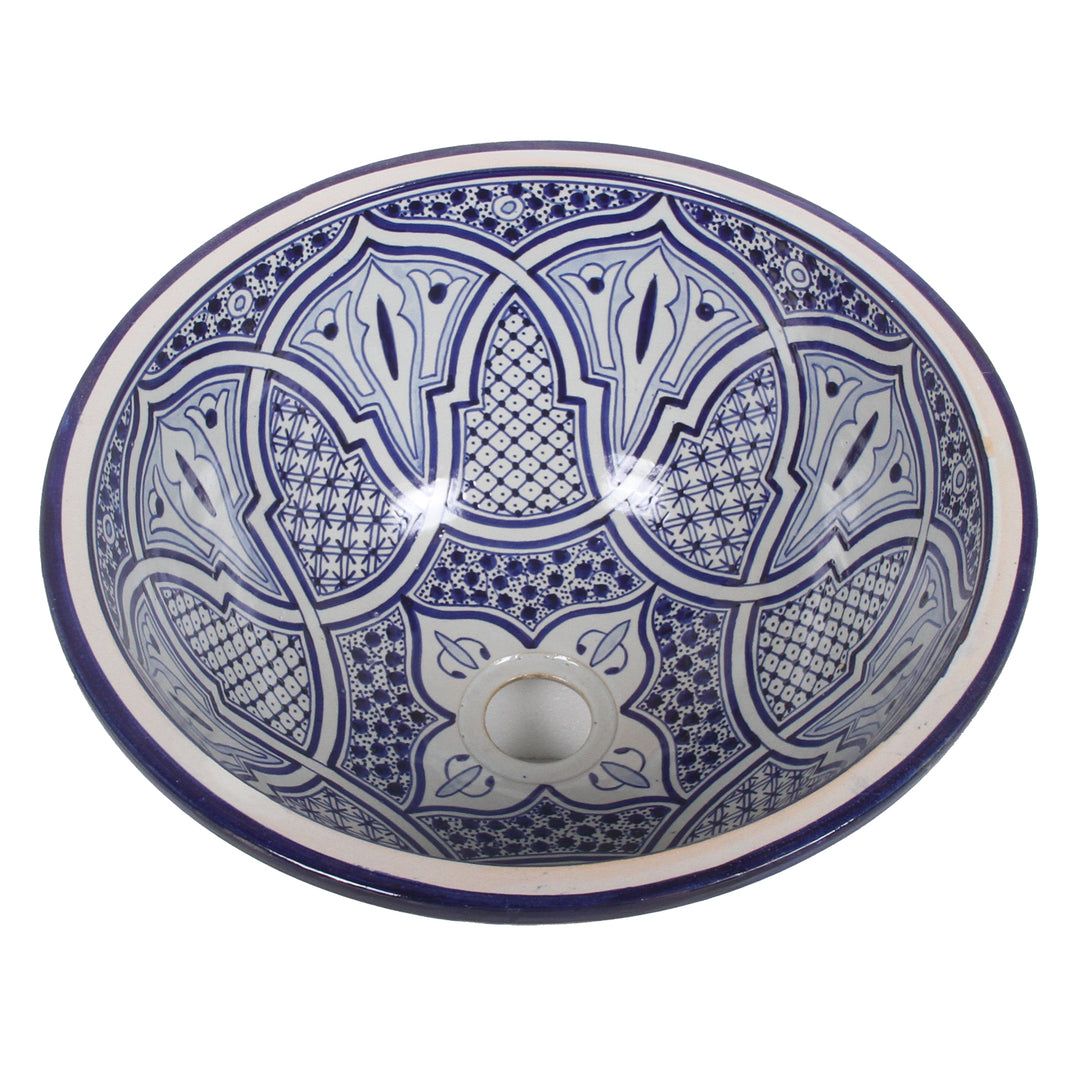 Oriental Hand Painted Ceramic Wash Basin Fes93