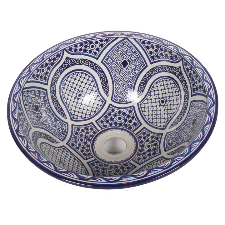 Orientalisches Handbemaltes Keramik Waschbecken Fes95