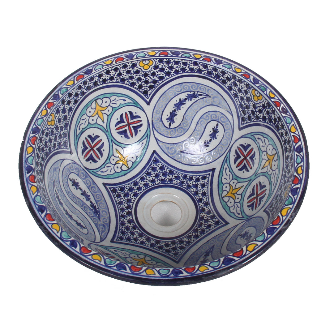 Orientalisches Handbemaltes Keramik Waschbecken Fes104