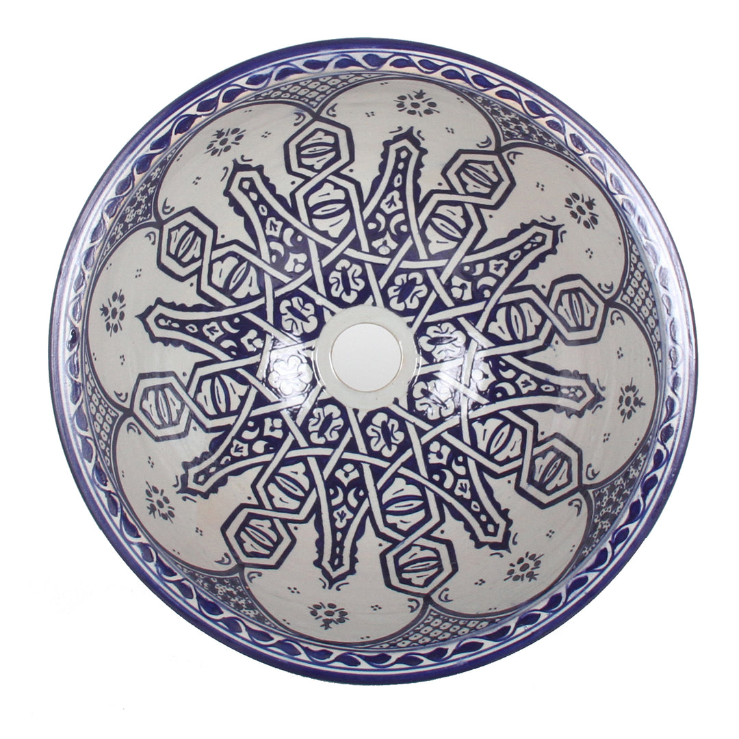 Orientalisches Handbemaltes Keramik Waschbecken Fes105