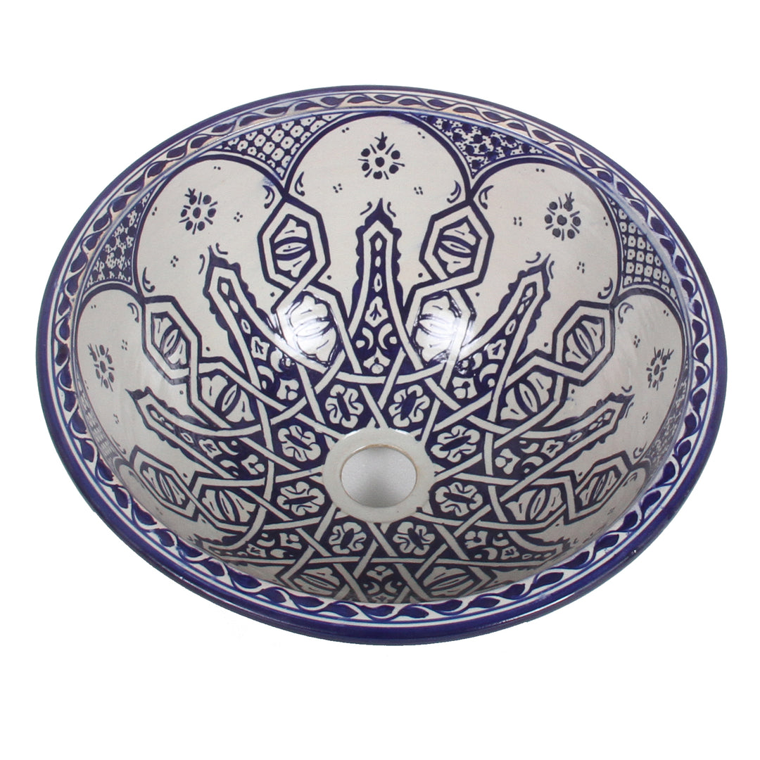 Oriental Hand Painted Ceramic Wash Basin Fes105