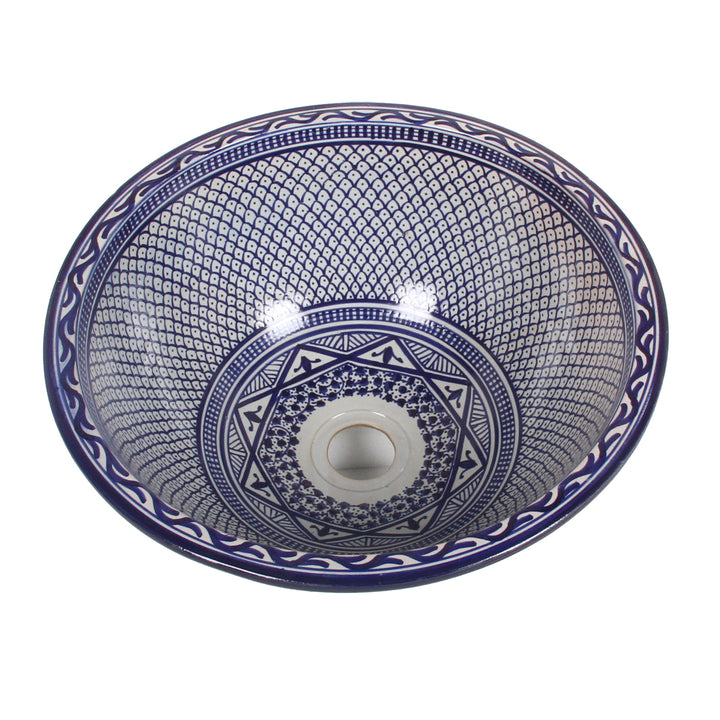 Orientalisches handbemaltes Keramik Waschbecken Fes106